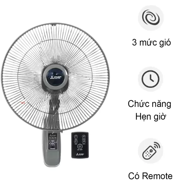 Quạt treo Mitsubishi W16-RA CY-GY- Xám Đậm